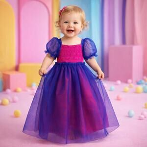 Toddler Girl’s Princess Tulle Dress Up Pink Purple Birthday Party Fancy 12 Month